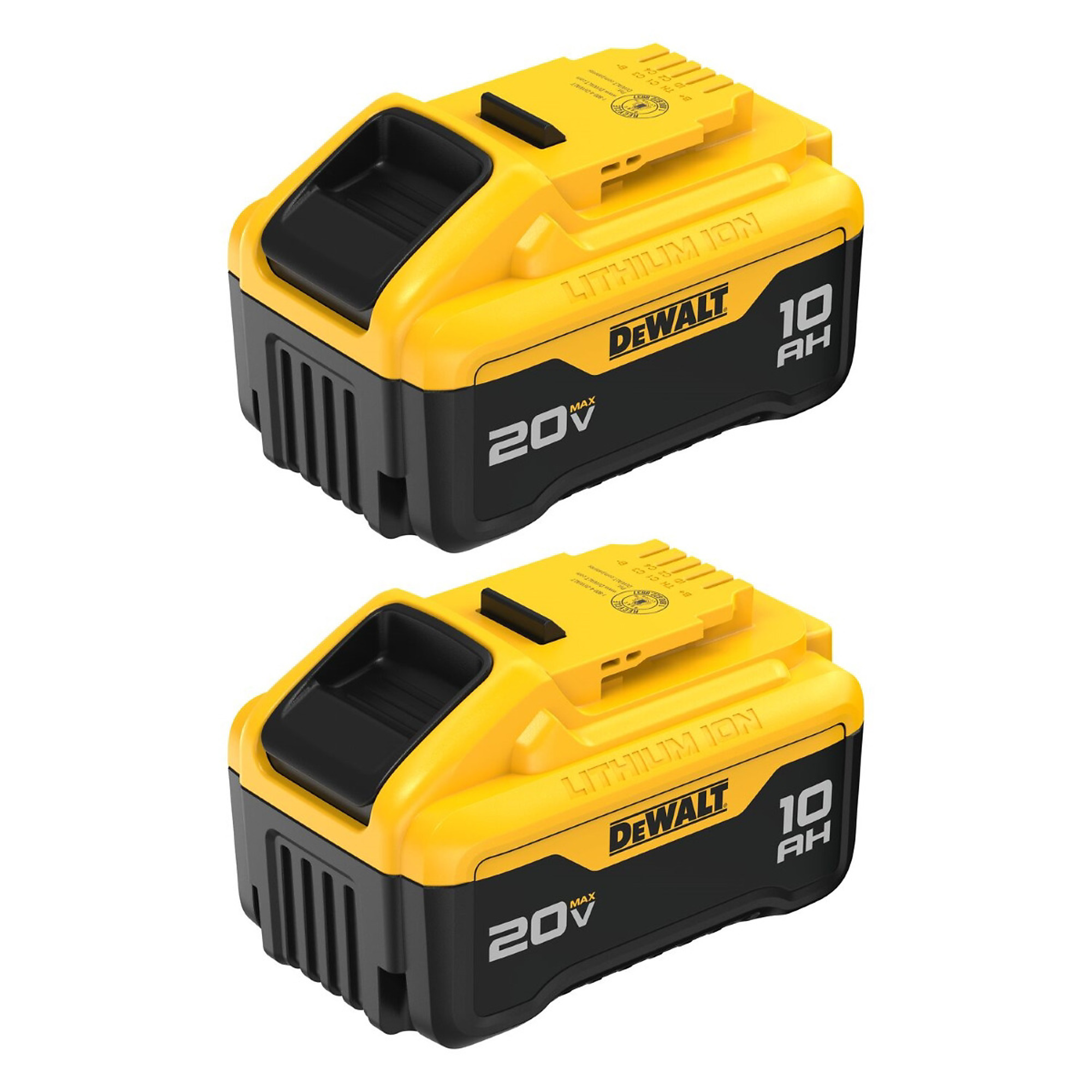 DeWalt 20V MAX 10Ah Battery — 2 Pcs, LED Indicator, Model# DWTDCB210-2